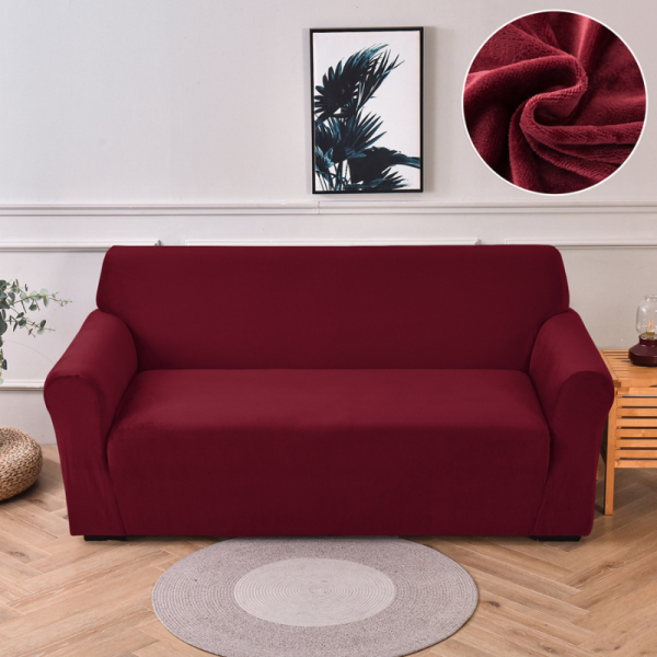 POKROWIEC NA FOTEL KANAPĘ SOFĘ ELASTYCZNY WELUR PREMIUM AKSAMIT 90-140 CM 1OS BORDOWY - obrazek 4