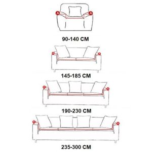 POKROWIEC NA FOTEL KANAPĘ SOFĘ  ELASTYCZNY ŻAKARD JODEŁKA PREMIUM 90-140 CM  1 OS KREMOWY