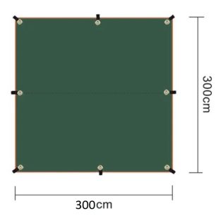 TARP PŁACHTA BIWAKOWA WODOODPORNA TERMICZNA 3X3 m ŻAGIEL PRZECIWSŁONECZNY D III 14.3 b