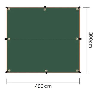 TARP PŁACHTA BIWAKOWA WODOODPORNA TERMICZNA 3X4 m ŻAGIEL PRZECIWSŁONECZNY  D III 14.3b