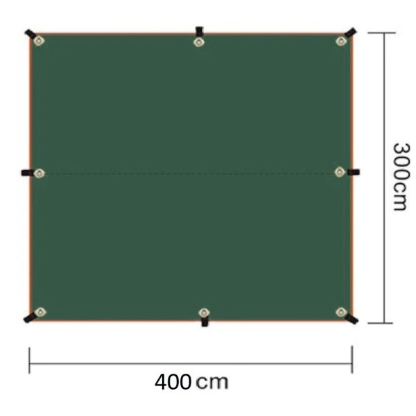 ZESTAW TARP PŁACHTA BIWAKOWA WODOODPORNA TERMICZNA 3x4m + 2x KRZESŁO TURYSTYCZNE SKŁADANE CZERWONE - obrazek 5