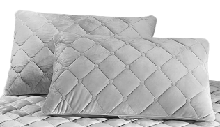 POSZEWKA NA PODUSZKĘ PIKOWANA PLUSZ 2 SZT 48×74 CM POKROWIEC OCHRANIACZ SZARY