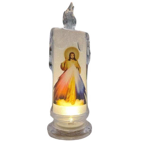 ZNICZ LED 18,5 CM JEZUS ŚWIECA ŚWIECZKA LAMPA LAMPKA PRZENOŚNA BATERIE