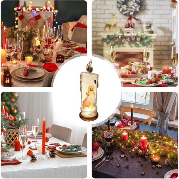 ZNICZ LED 18,5 CM JEZUS ŚWIECA ŚWIECZKA LAMPA LAMPKA PRZENOŚNA BATERIE - obrazek 5