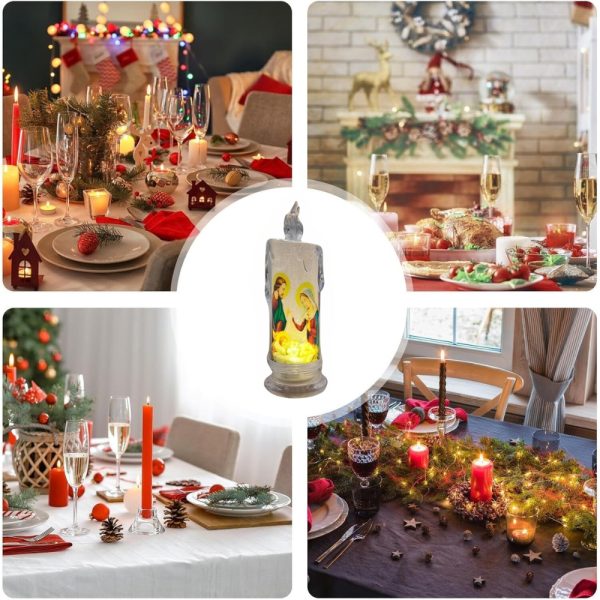 ZNICZ LED 18,5 CM MARYJA JÓZEF JEZUS ŚWIĘTA RODZINA ŚWIECA ŚWIECZKA BATERIE - obrazek 5