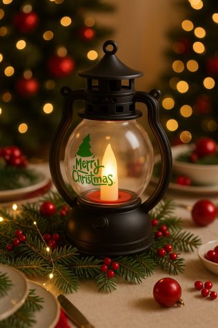 LATARENKA LED MERRY CHRISTMAS CZARNA OZDOBA ŚWIĄTECZNA DEKORACJA LAMPION