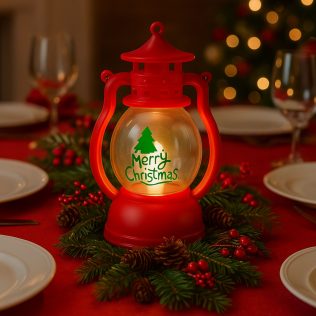 LATARENKA LED MERRY CHRISTMAS CZERWONA OZDOBA ŚWIĄTECZNA DEKORACJA LAMPION