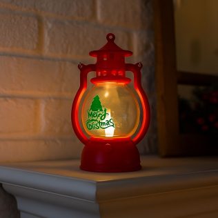 LATARENKA LED MERRY CHRISTMAS CZERWONA OZDOBA ŚWIĄTECZNA DEKORACJA LAMPION