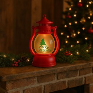 LATARENKA LED MERRY CHRISTMAS CZERWONA OZDOBA ŚWIĄTECZNA DEKORACJA LAMPION
