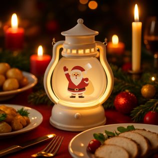 LATARENKA LED ŚWIECA ŚWIĘTY MIKOŁAJ OZDOBA ŚWIĄTECZNA DEKORACJA LAMPION
