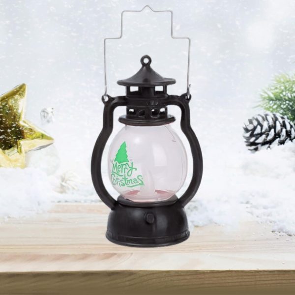 LATARENKA LED MERRY CHRISTMAS CZARNA OZDOBA ŚWIĄTECZNA DEKORACJA LAMPION - obrazek 2