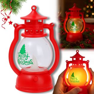 LATARENKA LED MERRY CHRISTMAS CZERWONA OZDOBA ŚWIĄTECZNA DEKORACJA LAMPION