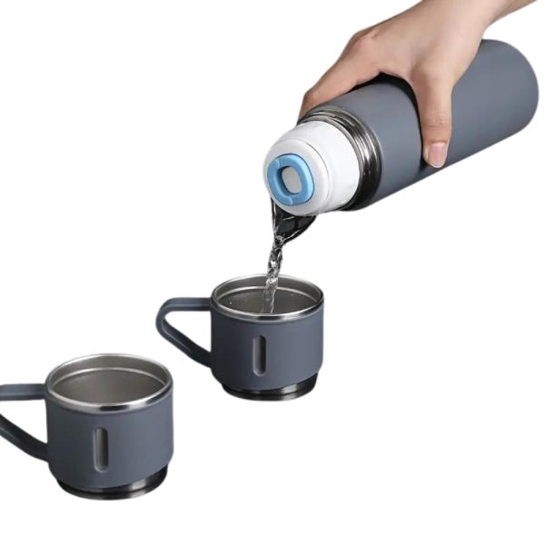 TERMOS BIDON NA KAWĘ HERBATĘ 0,5L ZE STALI NIERDZEWNEJ SZCZELNY + FILIŻANKI - obrazek 4