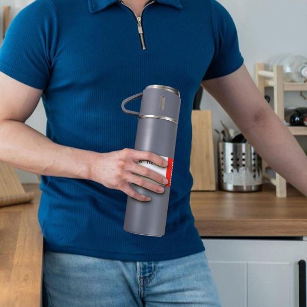 TERMOS BIDON NA KAWĘ HERBATĘ 0,5L ZE STALI NIERDZEWNEJ SZCZELNY + FILIŻANKI - obrazek 9