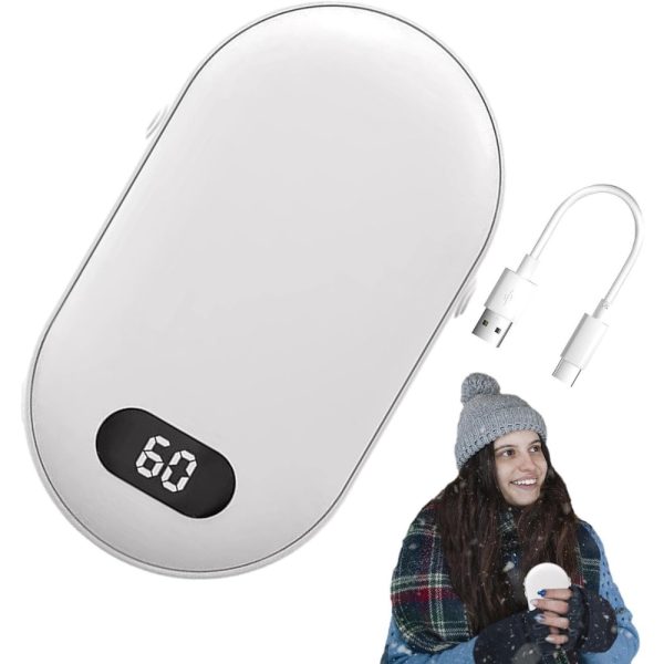 ELEKTRYCZNY OGRZEWACZ DO RĄK POWER BANK 2W1 USB PODGRZEWACZ DŁONI BIAŁY - obrazek 10