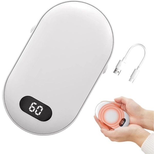ELEKTRYCZNY OGRZEWACZ DO RĄK POWER BANK 2W1 USB PODGRZEWACZ DŁONI BIAŁY - obrazek 8