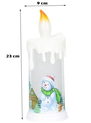 ŚWIECZKA ELEKTRYCZNA DUŻA ZNICZ ŚWIECA NA BATERIE EFEKT PŁOMIENIA 23 CM