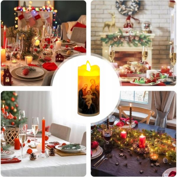 ZNICZ ELEKTRYCZNY ŚWIECZKA WKŁAD DO ZNICZA NA BATERIE ŚWIECA 12 CM LED - obrazek 6