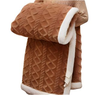 MIĘKKI KOC NARZUTA PLED NA ŁÓŹKO BARANEK SHERPA CIEPŁY 160X220 GRUBY DWUSTRONNY