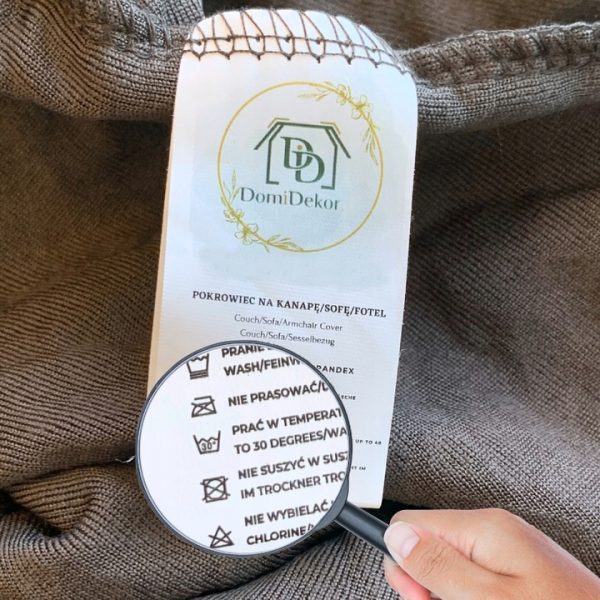 POKROWIEC NA KRZESŁO ŻAKARD JODEŁKA PREMIUM ELASTYCZNY ANTYPOŚLIZGOWY KAWA PALONA - obrazek 7