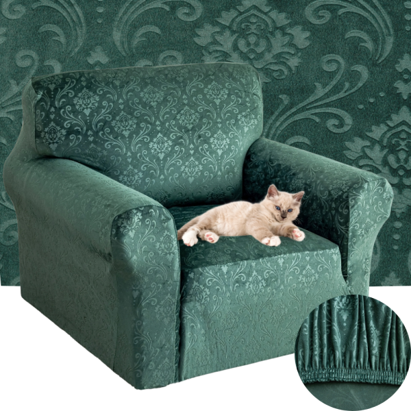 POKROWIEC NA KANAPĘ SOFĘ 90-140 WELUR TŁOCZONY ORNAMENT PREMIUM 1OS