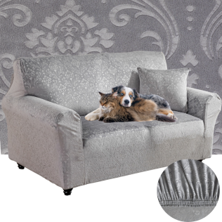 POKROWIEC NA KANAPĘ SOFĘ 90-140 WELUR TŁOCZONY ORNAMENT PREMIUM 1OS