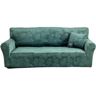 POKROWIEC NA KANAPĘ SOFĘ NAROŻNIK WELUR PALMOWE LIŚCIE PREMIUM 190-230CM