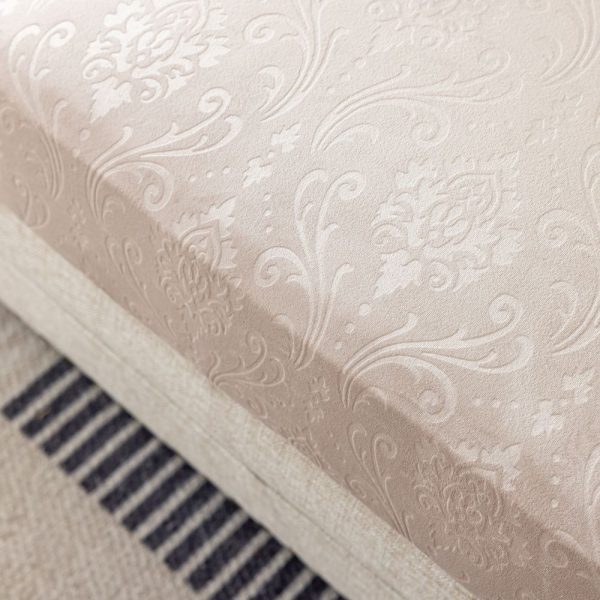 POKROWIEC NA KANAPĘ FOTEL SIEDZISKO OPARCIE SOFĘ WELUR TŁOCZONY ORNAMENT BEŻOWY - obrazek 5