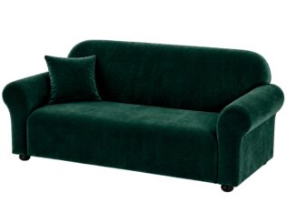 POKROWIEC NA KANAPĘ SOFĘ NAROŻNIK ELASTYCZNY WELUR PLUSZ OEKO TEX 190-230 cm 3 os CIEMNY ZIELONY
