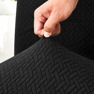 POKROWIEC NA NAROŻNIK KANAPĘ SOFĘ ŻAKARD JODEŁKA PRAWY PREMIUM 3+3OS CZARNY