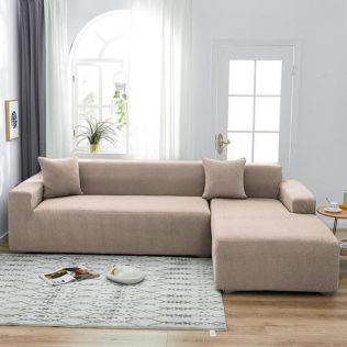 POKROWIEC NA NAROŻNIK KANAPĘ SOFĘ ŻAKARD JODEŁKA PRAWY PREMIUM 3+3OS BEŻOWY