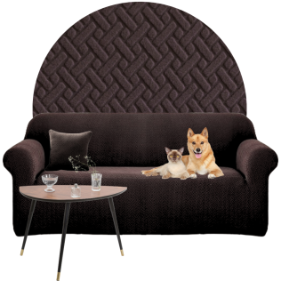 POKROWIEC NA FOTEL KANAPĘ SOFĘ ELASTYCZNY ŻAKARD JODEŁKA PREMIUM 190-230 CM CZEKOLADOWY BRĄZ