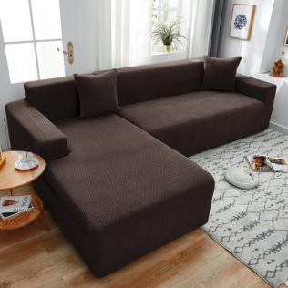 POKROWIEC NA FOTEL KANAPĘ SOFĘ ELASTYCZNY ŻAKARD JODEŁKA PREMIUM 190-230 CM CZEKOLADOWY BRĄZ