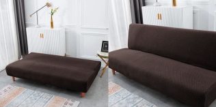 POKROWIEC NA WERSALKĘ SOFĘ ELASTYCZNY ŻAKARD JODEŁKA PREMIUM 190-210 CM CZEKOLADOWY BRĄZ