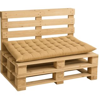 DUŻA PODUSZKA OGRODOWA NA ŁAWKĘ PALETY HUŚTAWKĘ PIKOWANA PIASKOWA 150×52 CM
