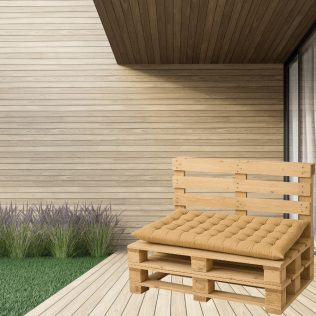 DUŻA PODUSZKA OGRODOWA NA ŁAWKĘ PALETY HUŚTAWKĘ PIKOWANA PIASKOWA 150×52 CM
