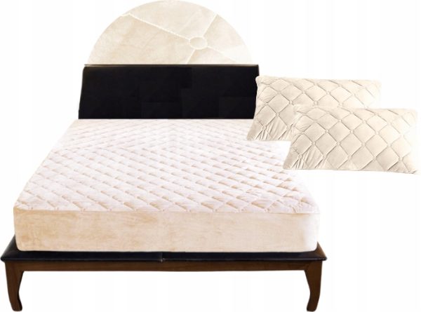POKROWIEC NA MATERAC OCHRANIACZ WODOODPORNY 140x200x30 + 2x POSZEWKA 48x74