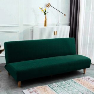 POKROWIEC NA WERSALKĘ SOFĘ ELASTYCZNY ŻAKARD JODEŁKA PREMIUM 190-210 CM CIEMNY ZIELONY