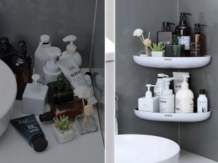 PÓŁKA ŁAZIENKOWA NAROŻNA POD PRYSZNIC ECOCO