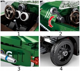KLOCKI SAMOCHÓD TRÓJKOŁOWY 3 WHEELER MORGAN 487 EL
