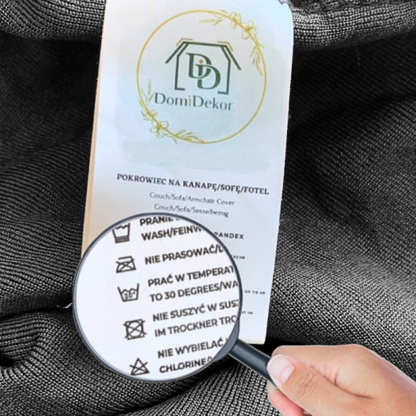 4X POKROWIEC NA KRZESŁO ŻAKARD JODEŁKA PREMIUM ELASTYCZNY ANTYPOŚLIZGOWY CZARNY ZESTAW - obrazek 9