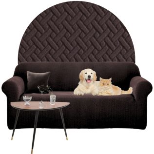 POKROWIEC NA FOTEL KANAPĘ SOFĘ ELASTYCZNY ŻAKARD JODEŁKA PREMIUM 190-230 CM CZEKOLADOWY BRĄZ