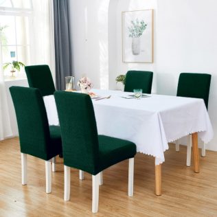 POKROWIEC NA KRZESŁO ŻAKARD JODEŁKA ELASTYCZNY DO SALONU CIEMNY ZIELONY