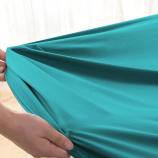 PRZEŚCIERADŁO Z GUMKĄ 160×200 NA MATERAC MIĘKKIE GŁADKIE Z BAWEŁNĄ  TURKUSOWY