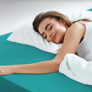 PRZEŚCIERADŁO Z GUMKĄ 160×200 NA MATERAC MIĘKKIE GŁADKIE Z BAWEŁNĄ  TURKUSOWY
