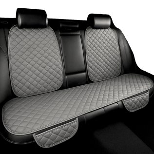 MATA OCHRONNA NA TYLNĄ KANAPĘ SAMOCHODOWĄ POD FOTELIK UNIWERSALNA EKO SKÓRA  SZARA