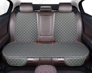 MATA OCHRONNA NA TYLNĄ KANAPĘ SAMOCHODOWĄ POD FOTELIK UNIWERSALNA EKO SKÓRA  SZARA