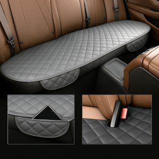 MATA OCHRONA NA FOTELE SAMOCHODOWE SKÓRZANE SKÓRA STUCZNA UNIWERSALNE KOMPLET szare