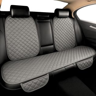 MATA OCHRONNA NA TYLNĄ KANAPĘ SAMOCHODOWĄ POD FOTELIK UNIWERSALNA EKO SKÓRA  SZARA