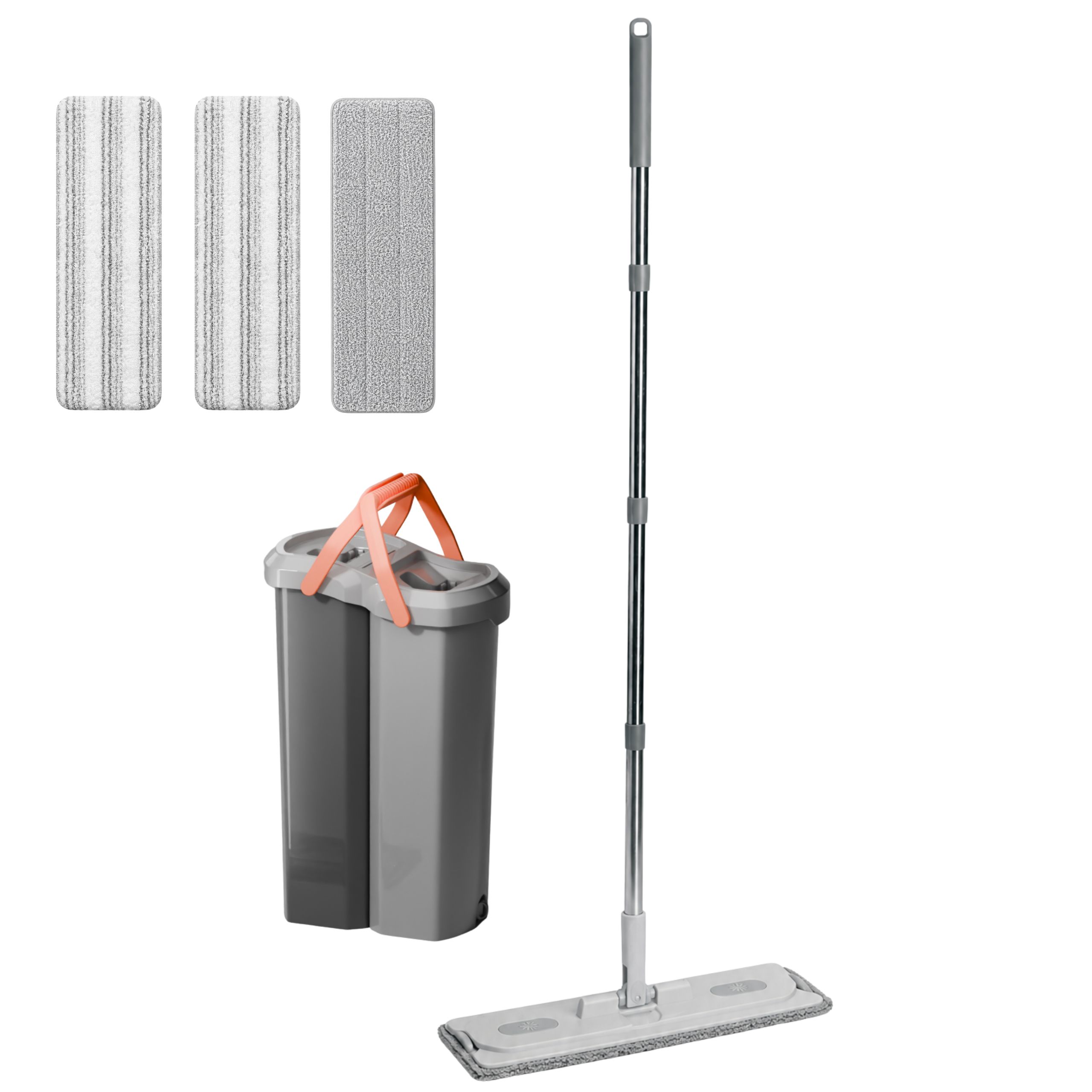 MOP DWUKOMOROWY PŁASKI XL 3 WKŁADY MIKROFIBRA CLEAN MOP 5,7 L DOMIDEKOR - obrazek 2